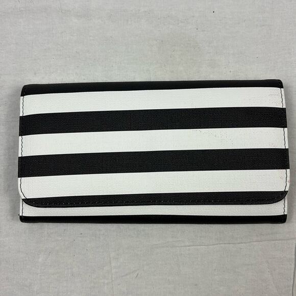 Kut From The Kloth Black & White Striped Wallet - Picture 1 of 4
